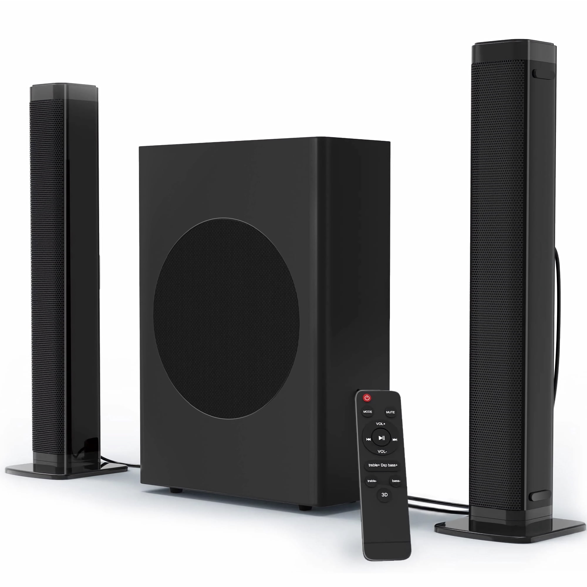 GCZ Soundbar with Subwoofer, 2.1 CH Separable Sound Bars for TV, Bluetooth/HDMI-ARC/Aux/Opt 3D Surround Sound