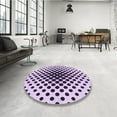 thumbnail image 4 of Ahgly Company Machine Washable Indoor Round Transitional Rebecca Purple Area Rugs, 7' Round, 4 of 7