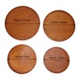 thumbnail image 3 of 4pcs Wooden Tray Slip Resistant Spill Proof Durable Safe Multifunctional Round Serving Tray for Restaurant Dark Brown, 3 of 5