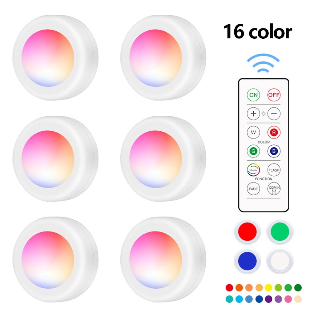 LED Spotlights Battery Operated with Remote Control, Pack of 3 LED Spot Display Case Lighting Wireless Cabinet Lighting Dimmable Under-Unit Light Kitc