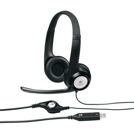 Logitech Padded H390 USB Headset - Stereo - Black, Silver - USB - Wired - 20 Hz - 20 kHz - Over-the-head - Binaural - Circumaural - 8 ft Cable - Noise Cancelling Microphone
