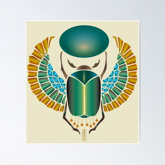 POSTER Egyptian scarab POSTER UNFRAMED, 8x12