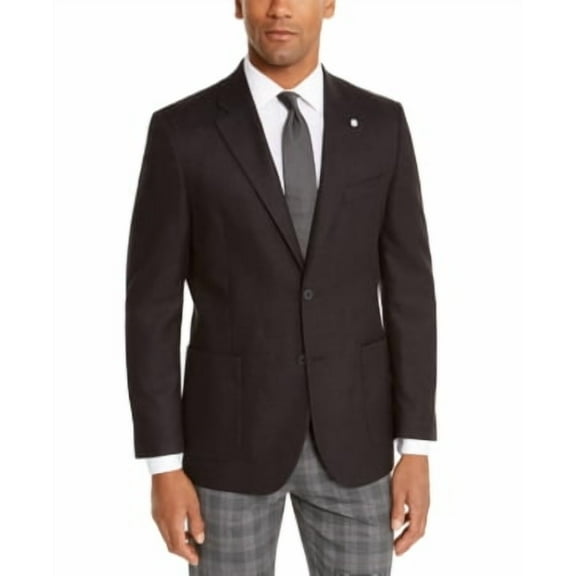 Nautica Mens Modern fit Sport Coat Blazer 36 R Black Solid Stretch