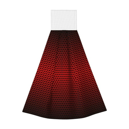 

Kdxio Red Geometric Hand Towel with Loop Hanging Towel Absorbent Tie Towels for Kitchen Tea Bar Bathroom Decor