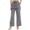 thumbnail image 7 of Noric Women Straight Leg Peplum Pants with Pockets High Waisted Drawstring Casual Summer Flowy Palazzo Pants Loose Fit, 7 of 7