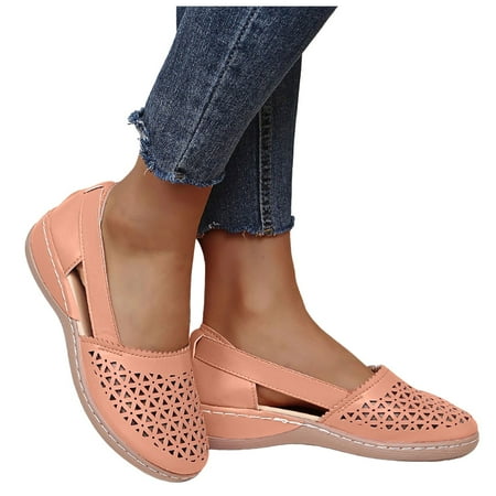 Oyedens Ballet Flats Slip on Loafers for Women Wide Width Low Heels Comfortable Wedge Walking Shoes