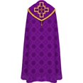 thumbnail image 3 of Medieval Formal Cape, Purple Decorative Printed Wrap, 47.24inch, 3 of 7