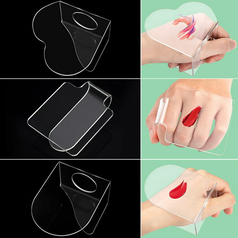 Hand Makeup Palette, Handheld Cosmetic Mixing Palette Acrylic Clear Makeup  Mixing Tray - shape3