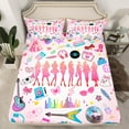 thumbnail image 2 of Manfei Chic Disco Ball Full Size Sheets,Music Guitar Girls Bed Sheets,Cute Halloween Ghost Sheet Sets For Kids Teens,Super Cozy Room Decor,4pcs, 2 of 7