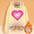 thumbnail image 2 of Womens Valentines Hoodies Lined Cute Candy Couple Love Heart Long Sleeve Pocket Sweatshirts Valentine Gift Loose Fit Hooded Tops, 2 of 3