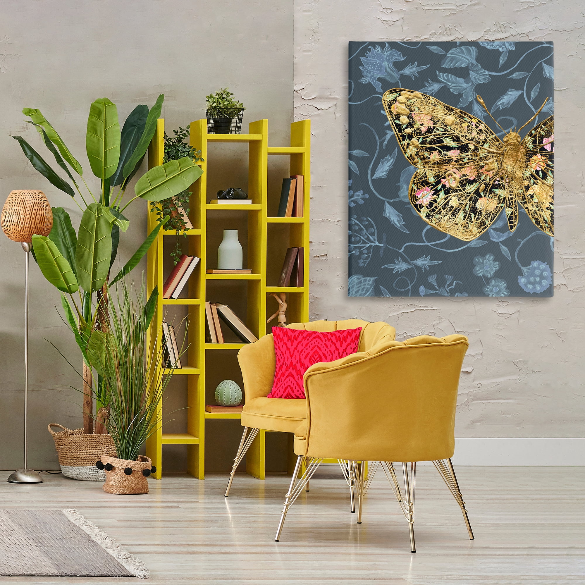 Stupell Industries Glam Traditional Butterfly Animals & Insects Painting Gallery Wrapped Canvas Art Print Wall Art, 36 x 48