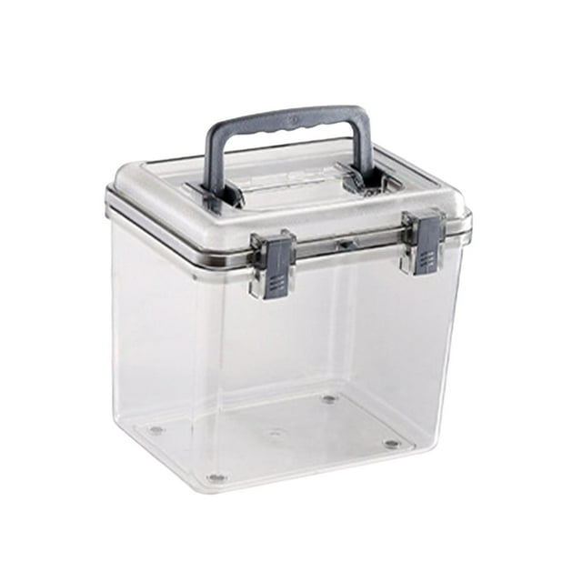 Camera Case with Handle Transparent Waterproof Dry Box with Front Locking latches for Cameras, Camping Durable Convenient to Carry Container , 20cmx16cmx18cm