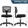thumbnail image 3 of EcoNesxp Design Unique Haute Qualité Noir Mi-Dossier Sans Accoudoirs Support Lombaire Ergonomique Hauteur Réglable Pivotant Moderne Roues Bureau à Domicile, 3 of 5