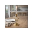 thumbnail image 3 of Star Taper Candle Holder for Table Centerpiece - Boho Metal Candlestick Holder for Living Room, Kitchen, Mantel and Console Decor -  Aluminum Pillar Candle Accent for Bathroom Display - 9", Gold, 3 of 14