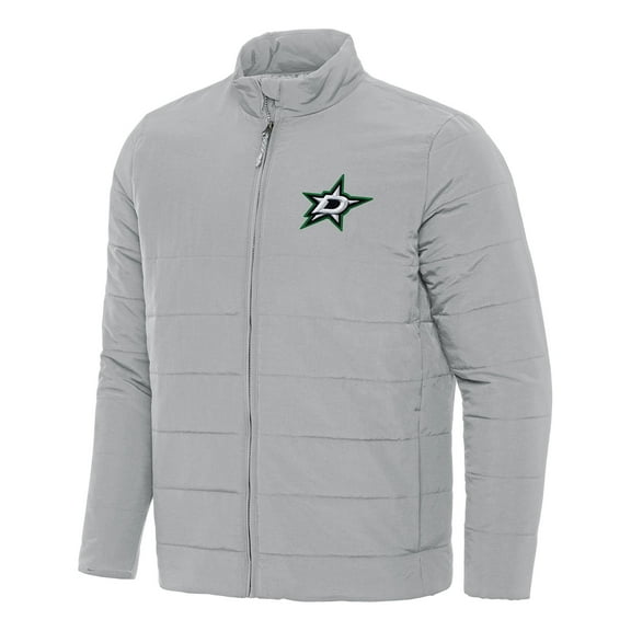 Men's Antigua Gray Dallas Stars Swelter Full-Zip Puffer Jacket