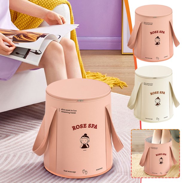 Ganfancp Bolsa de Pies Plegable para El Hogar Baño de Pies Portátil y Cubo de Pies Ofertas Del Día 1X Cubo Plegable 1X Bolsa de Almacenamiento