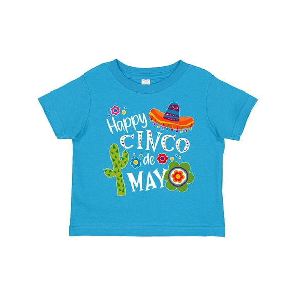 Inktastic Happy Cinco de Mayo- Sombrero, Cactus, Flowers Boys or Girls Toddler T-Shirt