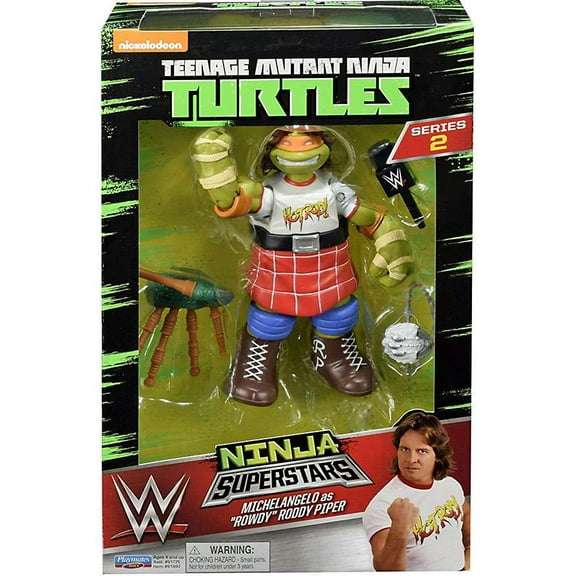 Teenage Mutant Ninja Turtles WWE Superstars Michelangelo as Rowdy Roddy Piper Action Figure