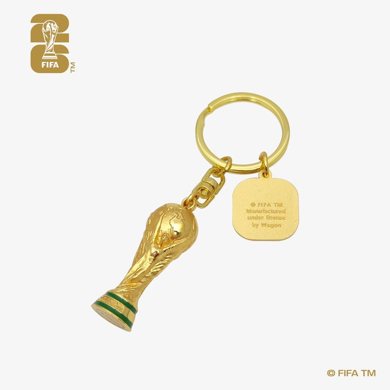 FIFA World Cup 2026 Soccer 3D Trophy Keychain with Official Emblem