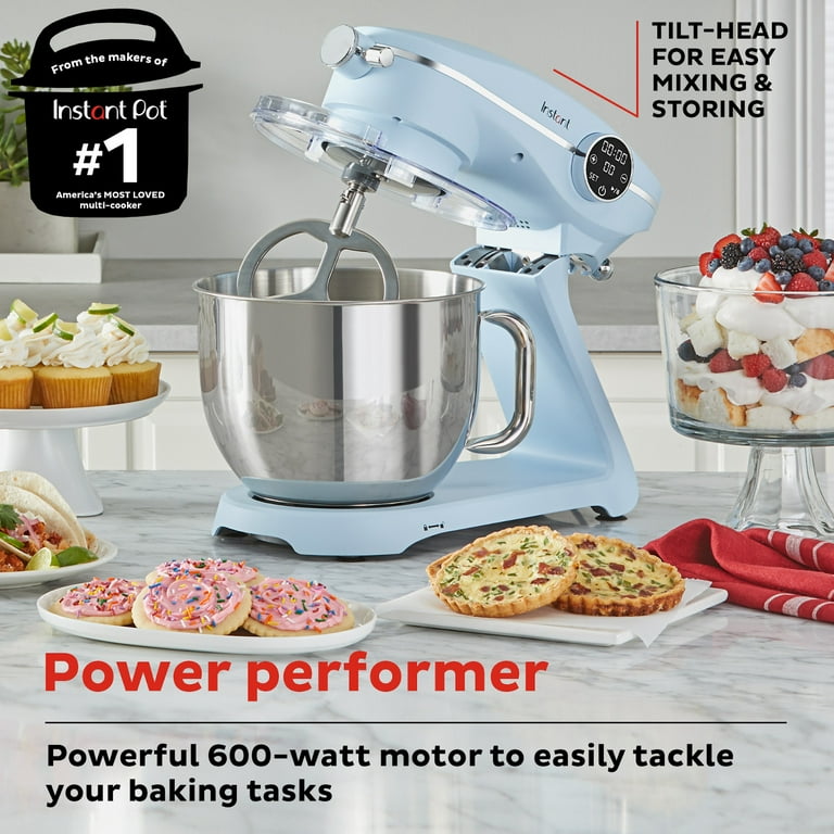 Instant 7.4 qt Stand Mixer Pro, 600W 10-Speed with Digital Interface and  Dishwasher Safe Accessories, Ice Blue 