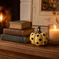 thumbnail image 3 of Orangide Halloween Decor Ceramic Pumpkin Decor Glossy Black Yellow Polka Hand Pumpkins Tabletop Ornaments for Mantel Shelf Fall Tiered Tray Home (S), 3 of 7