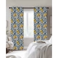 thumbnail image 4 of Lemon Blackout Curtains for Bedroom Living Room Darkening Curtains 63 Inches Long Spring Summer Pastoral Fruit Leaf Branch Window Curtain 2 Panels Set Window Treatment Grommet Drapes 52"x63", 4 of 9
