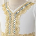 thumbnail image 6 of JSGEK Muslim Girls Abaya Embroidery Long Sleeve Prayer Dress Middle East Muslim Dubai Robe Ramadan White 7 Years, 6 of 9