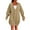 101# Khaki, variant on Fshiont Long Zip Up Hoodie Women Fleece Lined Oversized Tunic Sweatshirt Drop Shoulder Knee Length Fall Winter Hooded Jacket Khaki L