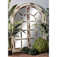 thumbnail image 2 of DecMode 37" x 48" White Window Pane Inspired Wall Mirror with Arched Top and Distressing, 2 of 13