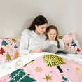 thumbnail image 5 of Homewish Rainbow Christmas Tree 7-Piece Bedding Comforter Set,Merry Xmas King Bedding Sets,Colorful Polka Dots Snowflake Bed Sheets For Girls,Breathable Home Decor Reversible, 5 of 9