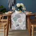 thumbnail image 2 of Coastal Coral Table Runner - 72 Inch Long, Kitchen Dining Table Runner Dresser Scarves, Nautical Ocean Beach Conch Shells Starfish Farmhouse Decor for Coffee Tables Wedding Party Banquet, 2 of 8