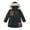 Black, variant on Odeerbi Kids Coats Toddler Girls Winter Padded Coats Heavy Coat Thickened Jacket Children Letter Cute Hooded Zipper Jacket Clothes Red