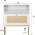 thumbnail image 2 of Boho Nightstands Set of 2 with Rattan Door - Modern Bedroom Accent Tables, 2 of 7