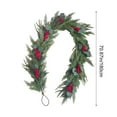 thumbnail image 3 of LanSuare 5.9FT Christmas Norfolk Pine Garland, Artificial Garlands with Red Berries Eucalyptus Leaves, Faux Winter Garland for Table, Mantle, Fireplace, Xmas Decorations, 3 of 9