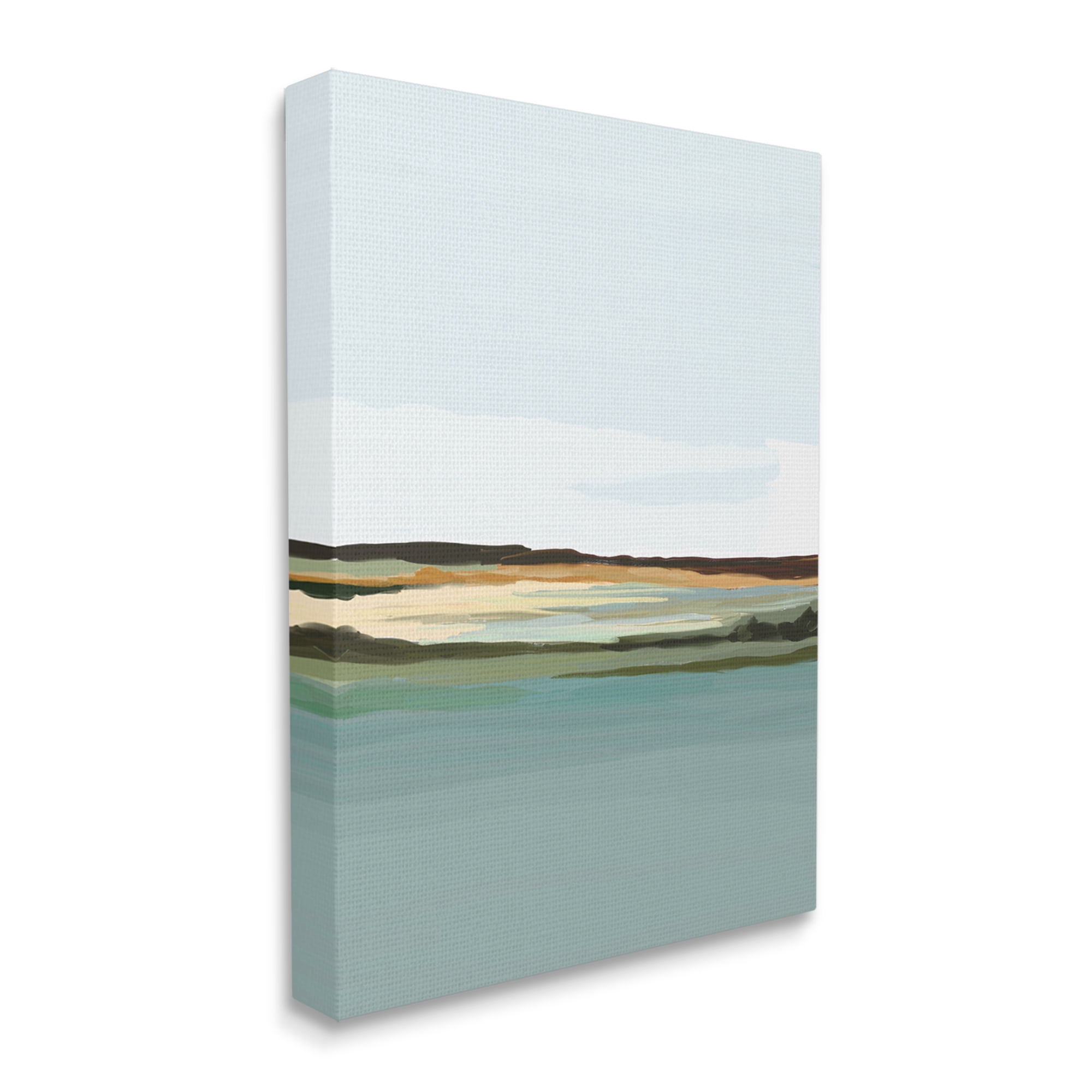 Stupell Industries Modern Lake Shore Abstract Painting Gallery Wrapped Canvas Print Wall Art, 16 x 20