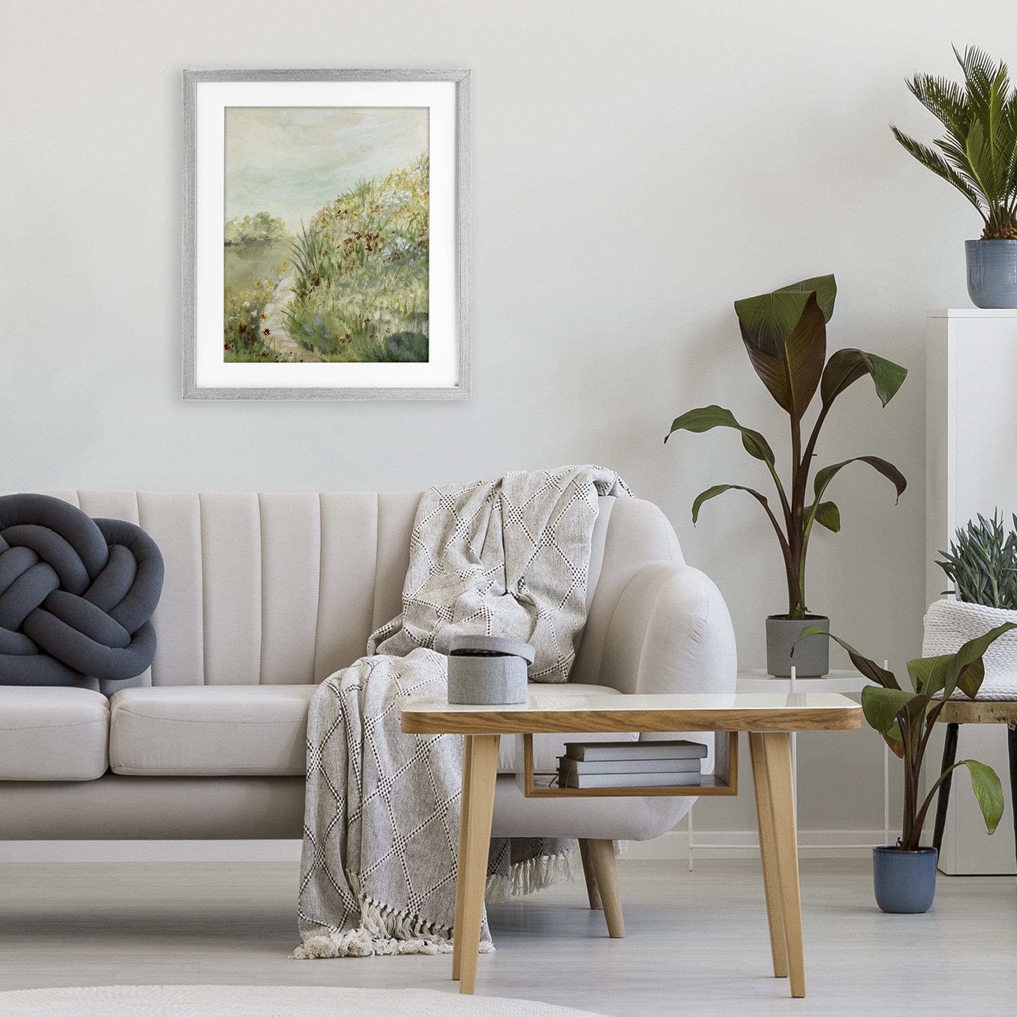 Stupell Industries Hilltop Blooms & Winding Trail Gray Framed Print Under Glass, design by Lanie Loreth