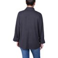 thumbnail image 3 of Petite Long Sleeve Shawl Collar Top With Pockets, 3 of 3