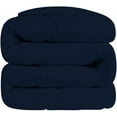 thumbnail image 3 of D.N.G. BEDDINGS 1 Piece Luxury Wavy Stitching Comforter Super Soft, All Season, 800 Thread Count, 100% Egyptian Cotton, With 6 Corner Tabs, Oversized Super King Size Navy Color, 3 of 6