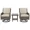 3PCS-Gray Chair/Off White Cushion, variant on MOLIBYME Outdoor 3-Piece All Weather Wicker Bistro Set, Rattan Wood Grain Finish Furniture Chairs with Side Table for Outside Porch Backyard, Off White Cushion