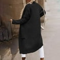thumbnail image 5 of Womens Long Sleeve Cardigan with Pockets Long Length Open Front Sweater Casual Solid Color Loose Knit Coats (Black 2XL), 5 of 6
