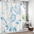 thumbnail image 4 of Watercolor Floral Shower Curtain, Blue Tulips Flower Shower Curtain for Bathroom, Modern Minimalist White Waterproof Fabric Shower Curtain Set with Hooks 72x72 Inch, 4 of 6