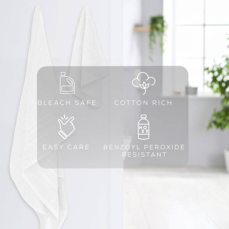 True Hue 24-Piece Cotton Bath Towel Set, White photo 4