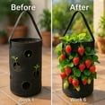 thumbnail image 6 of Vertical Garden Hanging Planter - 7 Hole Felt Bag for Strawberries, Compact Reusable Design, 6 of 7
