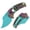 Multicolor, variant on Kansept Wasp Fold Knife Damascus Blade Purple Titanium Handle T2144F6