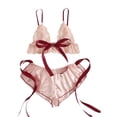 thumbnail image 1 of Lencería VISgogo de dos piezas para mujer Sujetador de vendaje transparente bloque de color sexy + bragas, 1 of 3