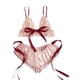 thumbnail image 1 of Lencería VISgogo de dos piezas para mujer Sujetador de vendaje transparente bloque de color sexy + bragas, 1 of 3