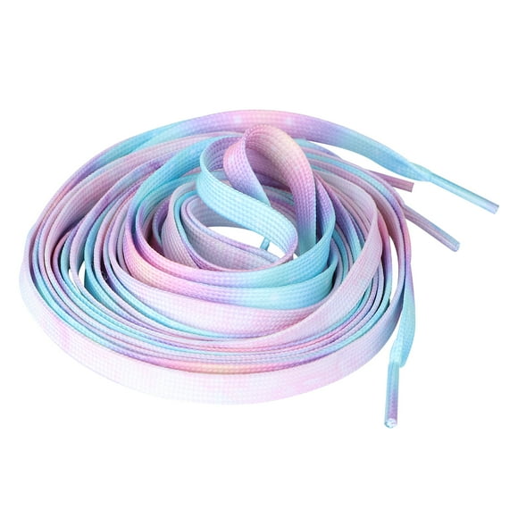 2 Pair Colorful Dyeing Shoelace Tie-Dye Gradient Shoe Straps Multi-purpose Cool Shoes Laces for Shoes (Candy Color+Light Pink Size 140CM)