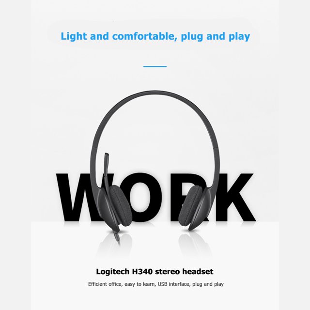 Logitech H340 Audífonos estéreo USB supraaurales Audífonos con cable y micrófono
