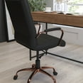 thumbnail image 5 of Merrick Lane Contemporary High-Back Black Faux Leather Home Office Chair with Padded Rose Gold Arms, 5 of 16