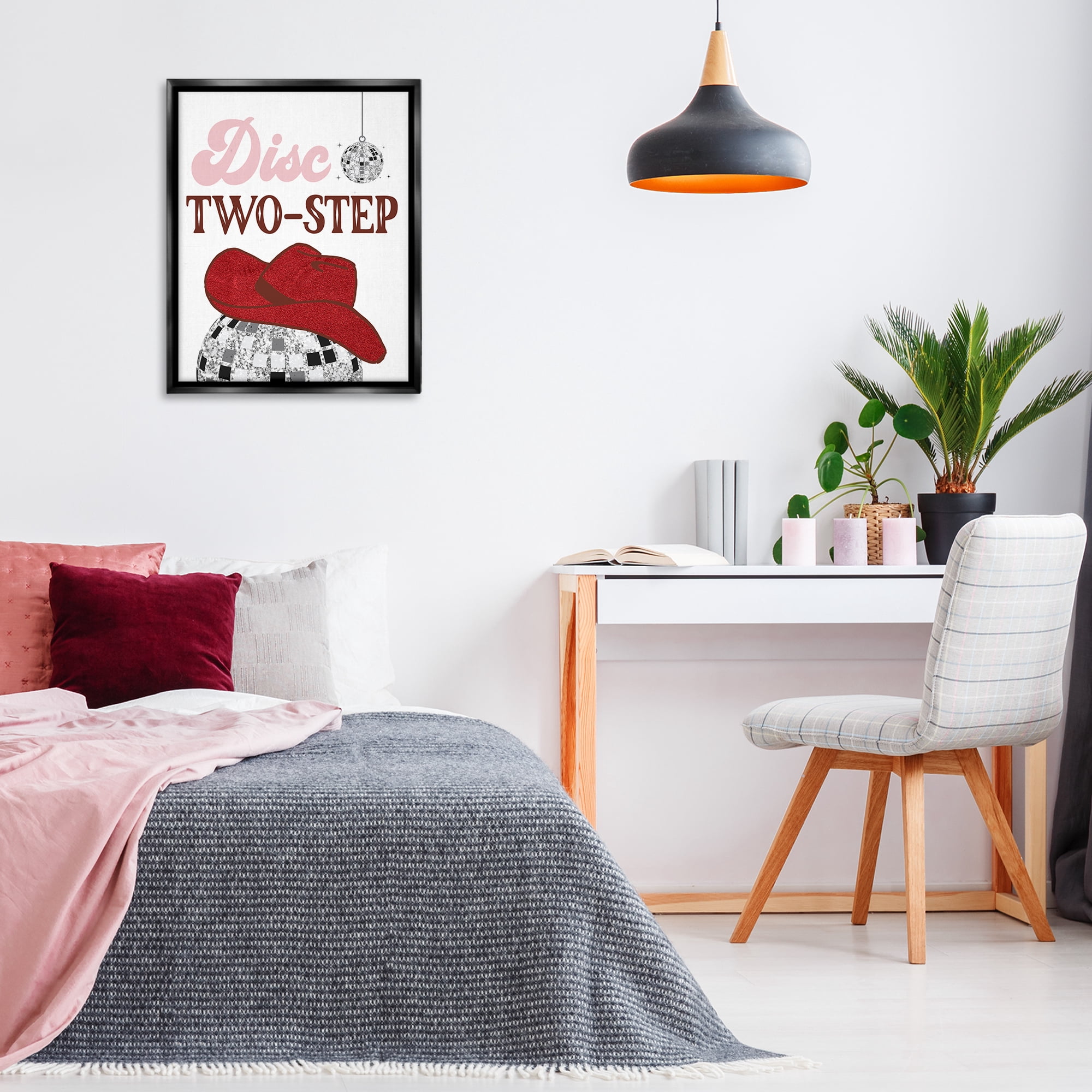 Stupell Industries Disco Two-Step Phrase Text & Numbers Painting Black Floater Framed Canvas Art Print Wall Art, 25 x 31